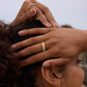 Heart In Flower 1–5 Birthstone Ring