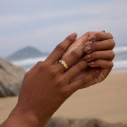 Heart In Flower 1–5 Birthstone Ring