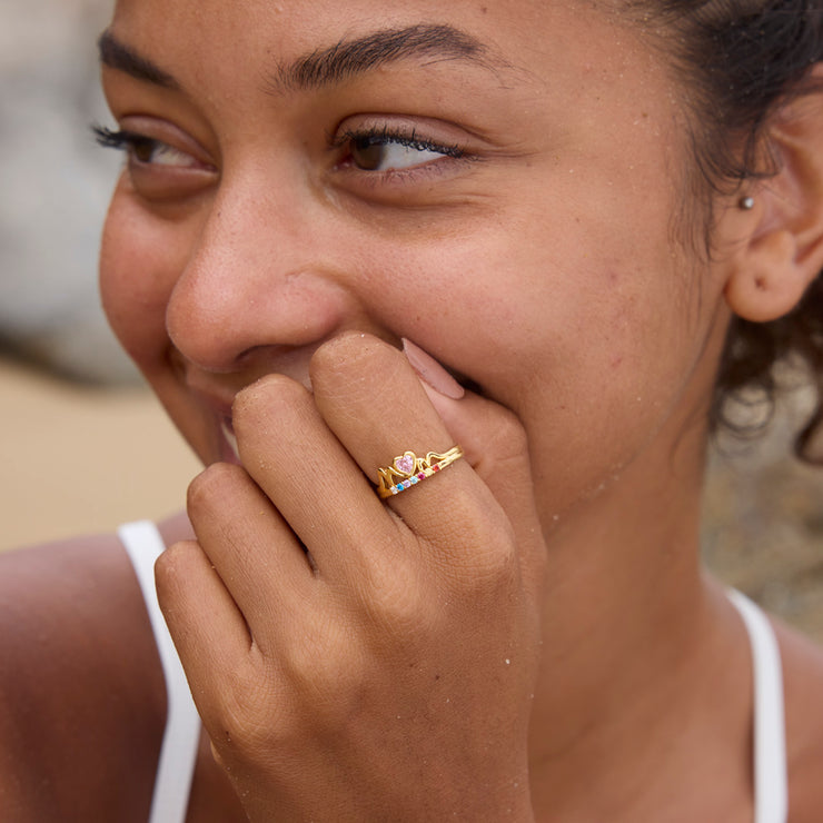 Mom & Her Mini Karma 1-10 Custom Birthstones Ring
