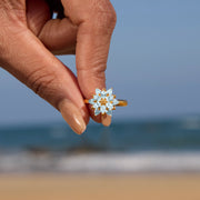 F♥ck It And Begin Again Custom Crystal Lotus Ring