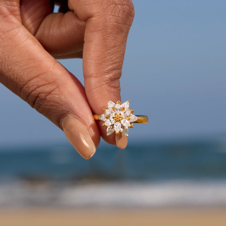 Crystal Lotus Ring