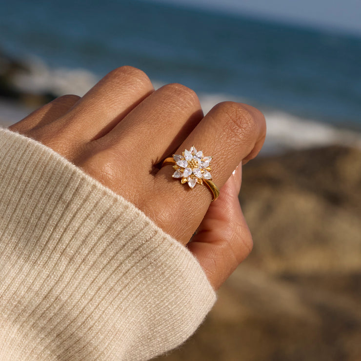 Crystal Lotus Ring