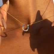 1-13 Birthstone Horseshoe Necklace