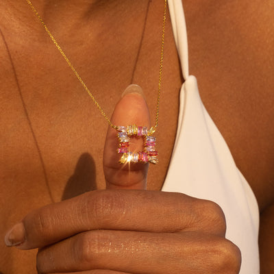 Broken Pieces Square Pendant Necklace