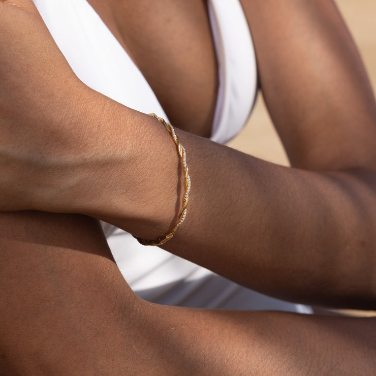 Small Circle Of Female Friends Matching Pavé Weave Bracelet
