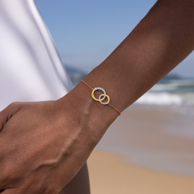 Mother & Daughter Linking Circles Birthstone Bracelet