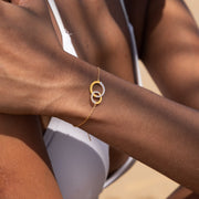 Mother & Daughter Linking Circles Birthstone Bracelet
