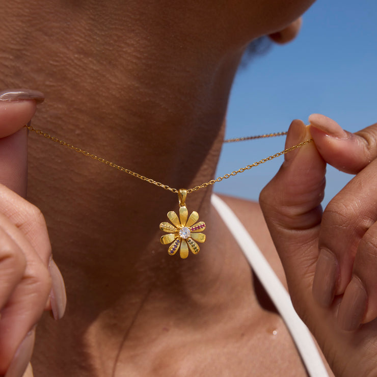 1-10 Birthstones Sunflower Necklace