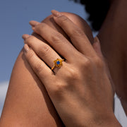 F♥︎ck It And Begin Again Golden Lotus Birthstone Ring