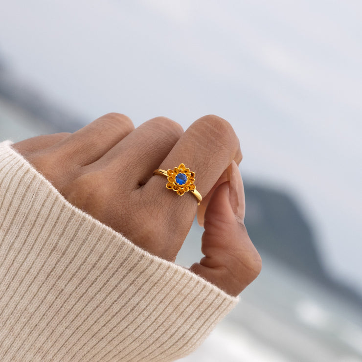 To Daughter No Mud No Lotus Custom Crystal Lotus Ring