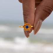 F♥︎ck It And Begin Again Golden Lotus Birthstone Ring