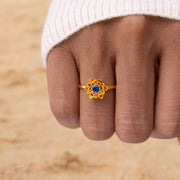 F♥︎ck It And Begin Again Golden Lotus Birthstone Ring