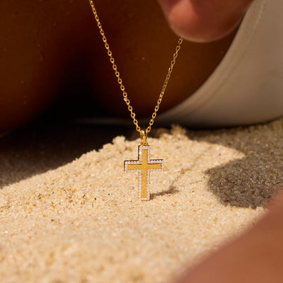 Classic Halo Cross Necklace