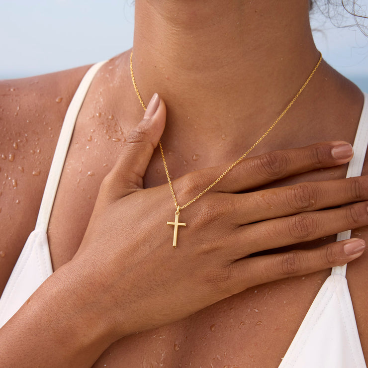 Golden Cross Pendant Necklace