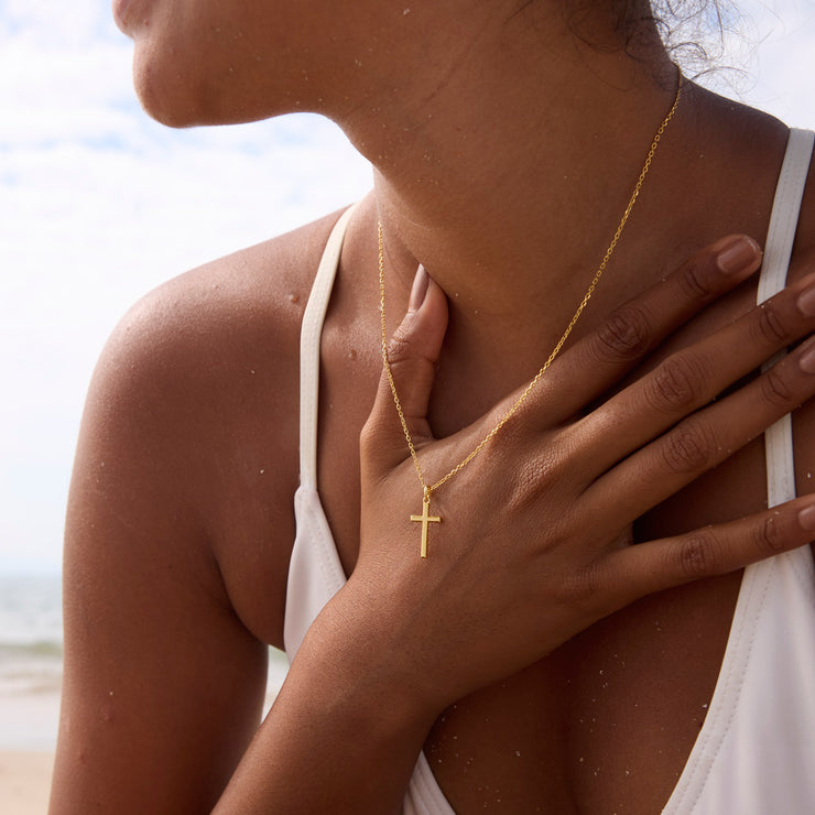 Golden Cross Pendant Necklace