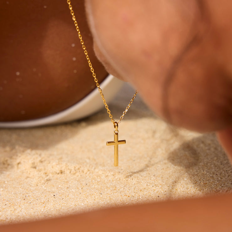 Golden Cross Pendant Necklace