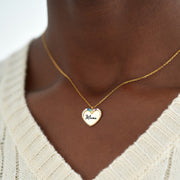 Mama's Valentines 1-9 Birthstones Heart Necklace