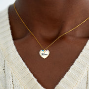 Mama's Valentines 1-9 Birthstones Heart Necklace