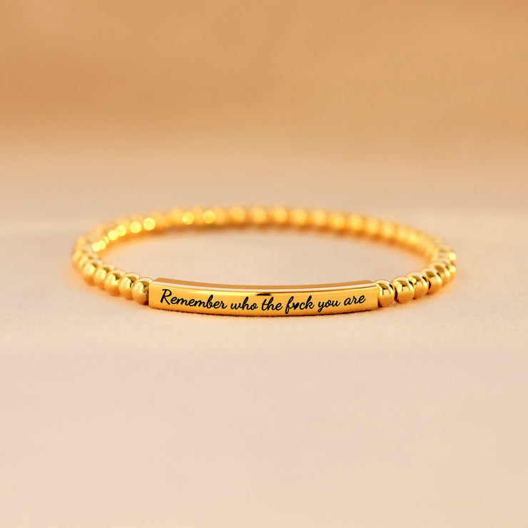 Remember Who The F♥ck You Are Bead & Tube Bracelet