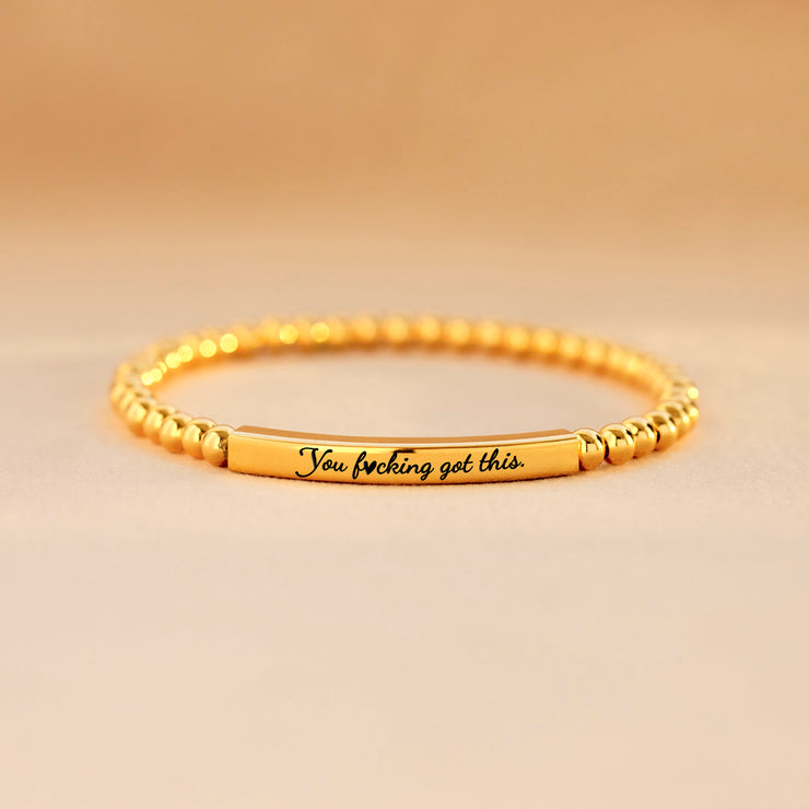 To Daughter You F♥cking Got This Beaded Tube Bracelet