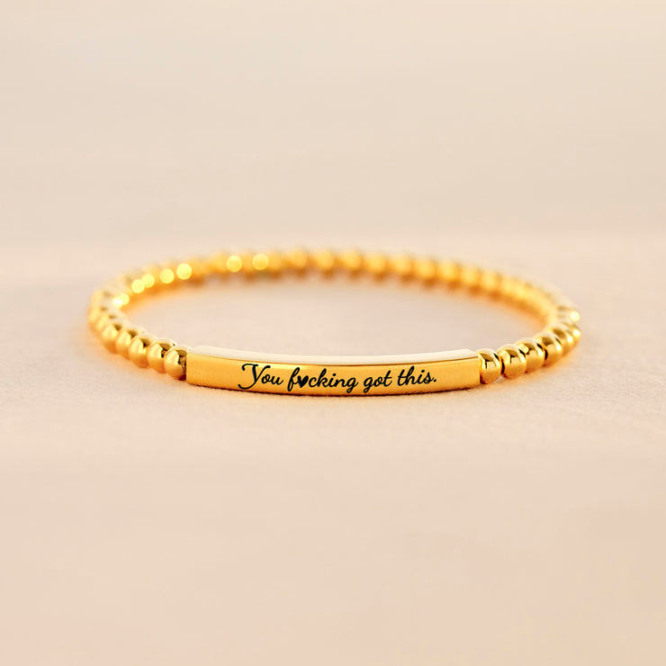 To Daughter You F♥cking Got This Beaded Tube Bracelet
