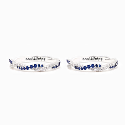 Best B♥tches Dual Interwoven Ring Set