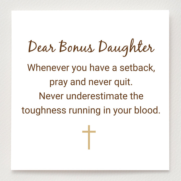 Dear Granddaughter/Niece/Bonus Daughter/Myself Never Quit Golden Cross Ring