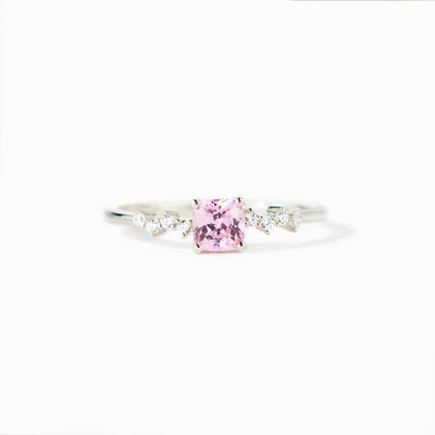 Pink Sapphire Square Ring