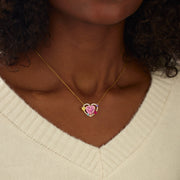 Mom & 1-6 Kids Birthstone Heart Necklace
