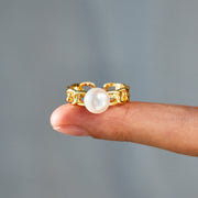 Pearl Chain Link Ring