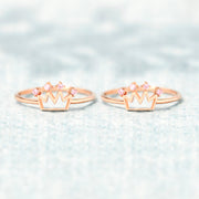 Best Bitches Rule Together Rose Gold Crown Ring