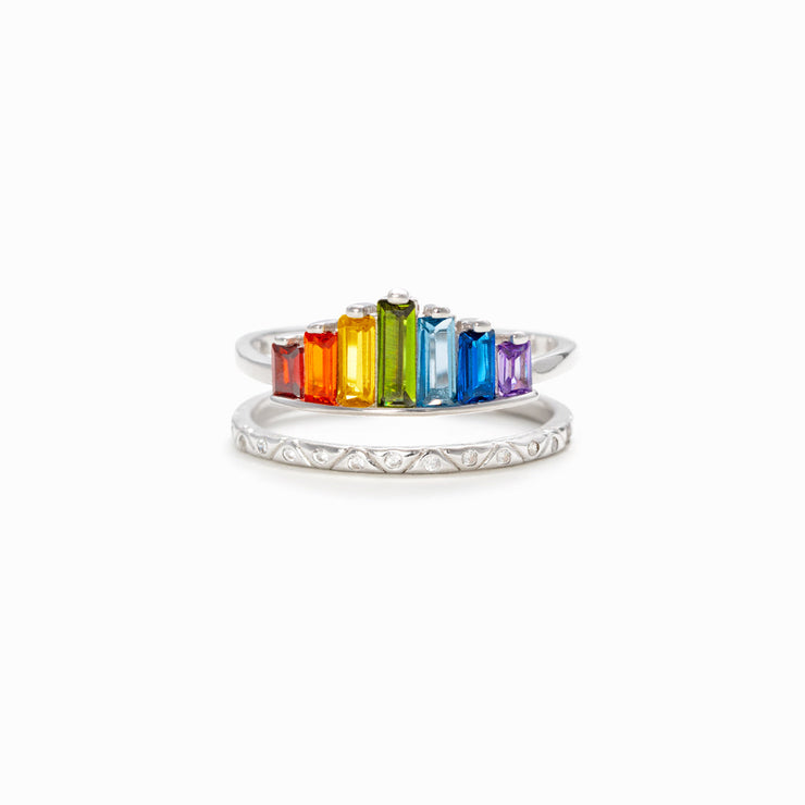 Rainbow Ring - Double Band For Daughter or Best Friend 