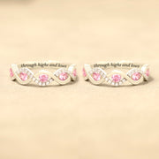 Besties Forever Matching Double Pink Wave Ring