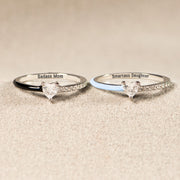 Half Enamel Heart-Cut Rings