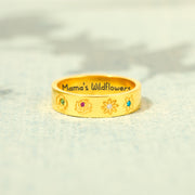 1-6 Birth Flowers Ring Band
