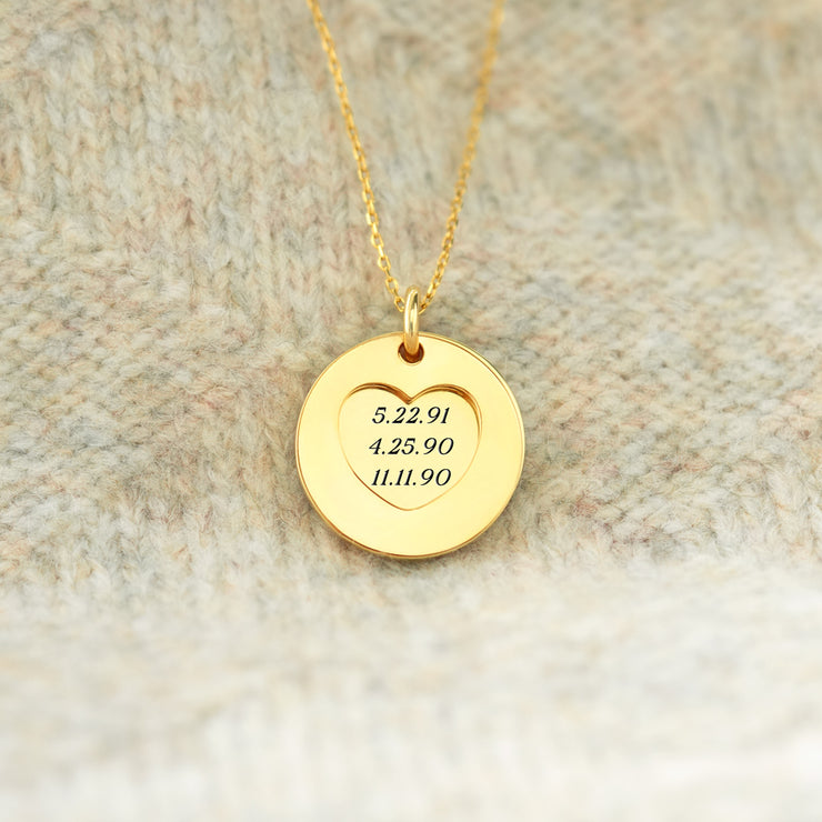 Duo-Disc Heart Necklace
