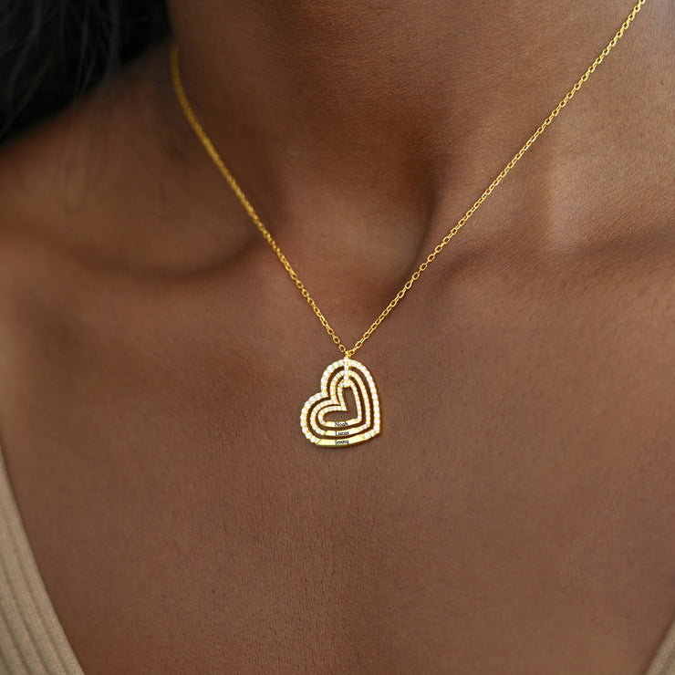 Concentric Hearts Necklace
