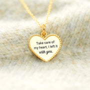 Engraved Heart Pendant Necklace