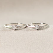 Heart-Cut Half Enamel Ring