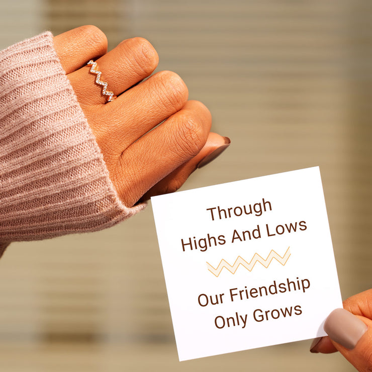 Friendship Only Grows Highs And Lows Ring Set