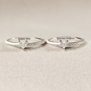 Half Enamel Heart-Cut Rings