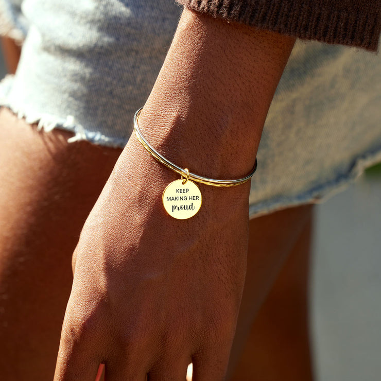 Two-Tone Golden Plate Hammered Bracelet