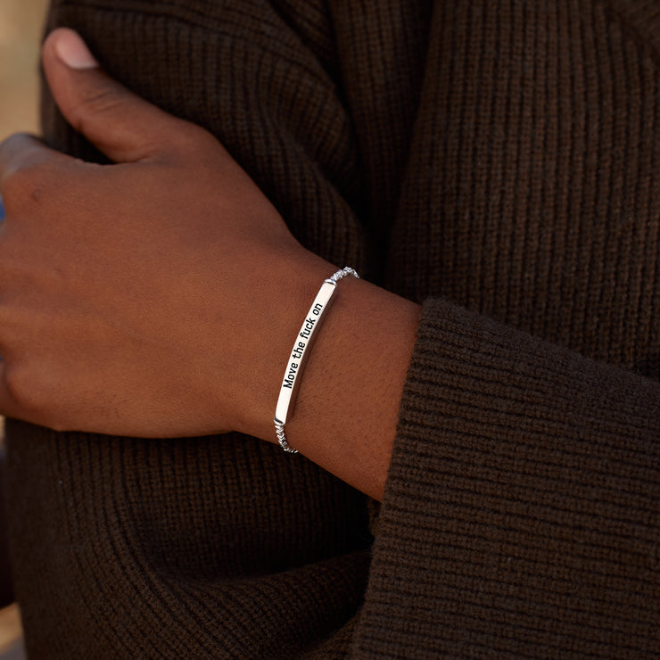 Silver-Tone Nugget & Tube Bracelet