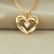 Engraved Two Heart Necklace
