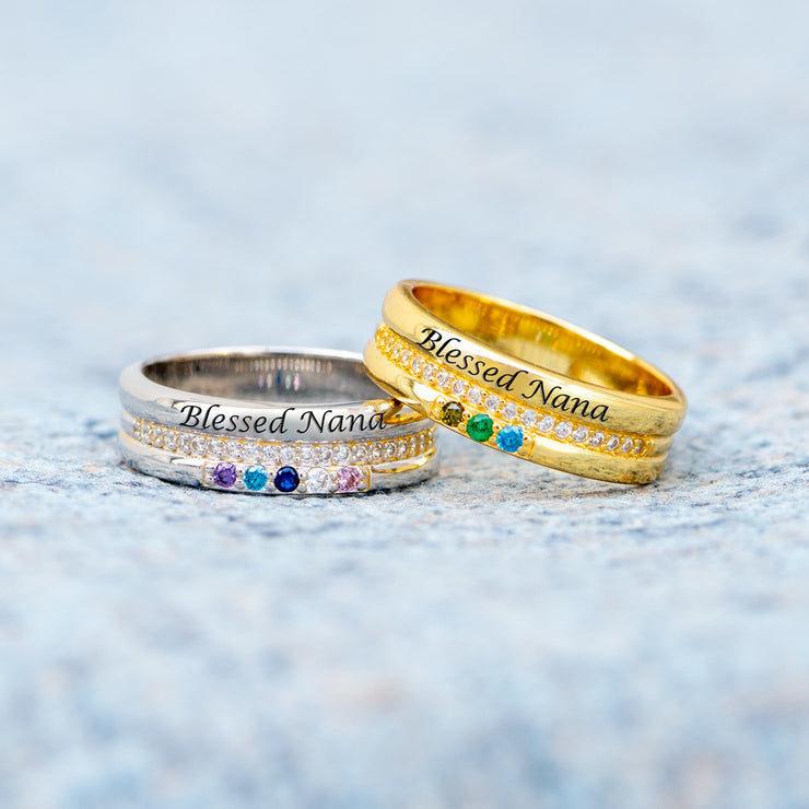 Personalized 1-8 Birthstones Ring