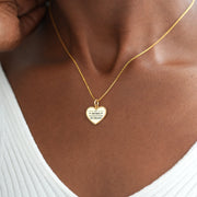 Engraved Heart Pendant Necklace