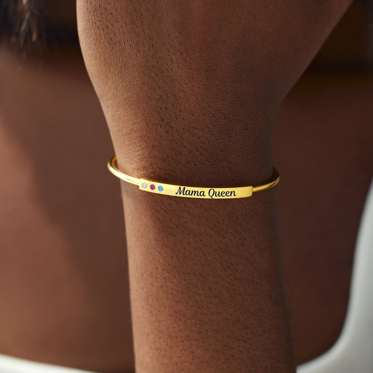 1-5 Birthstones Cuff Bangle