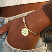 Two-Tone Golden Plate Hammered Bracelet