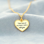 Engraved Heart Pendant Necklace