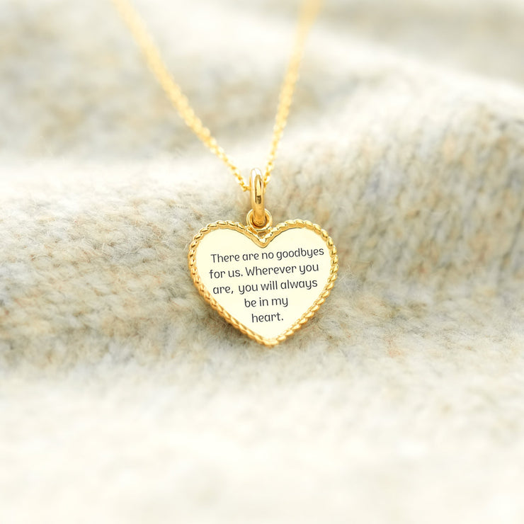 Engraved Heart Pendant Necklace